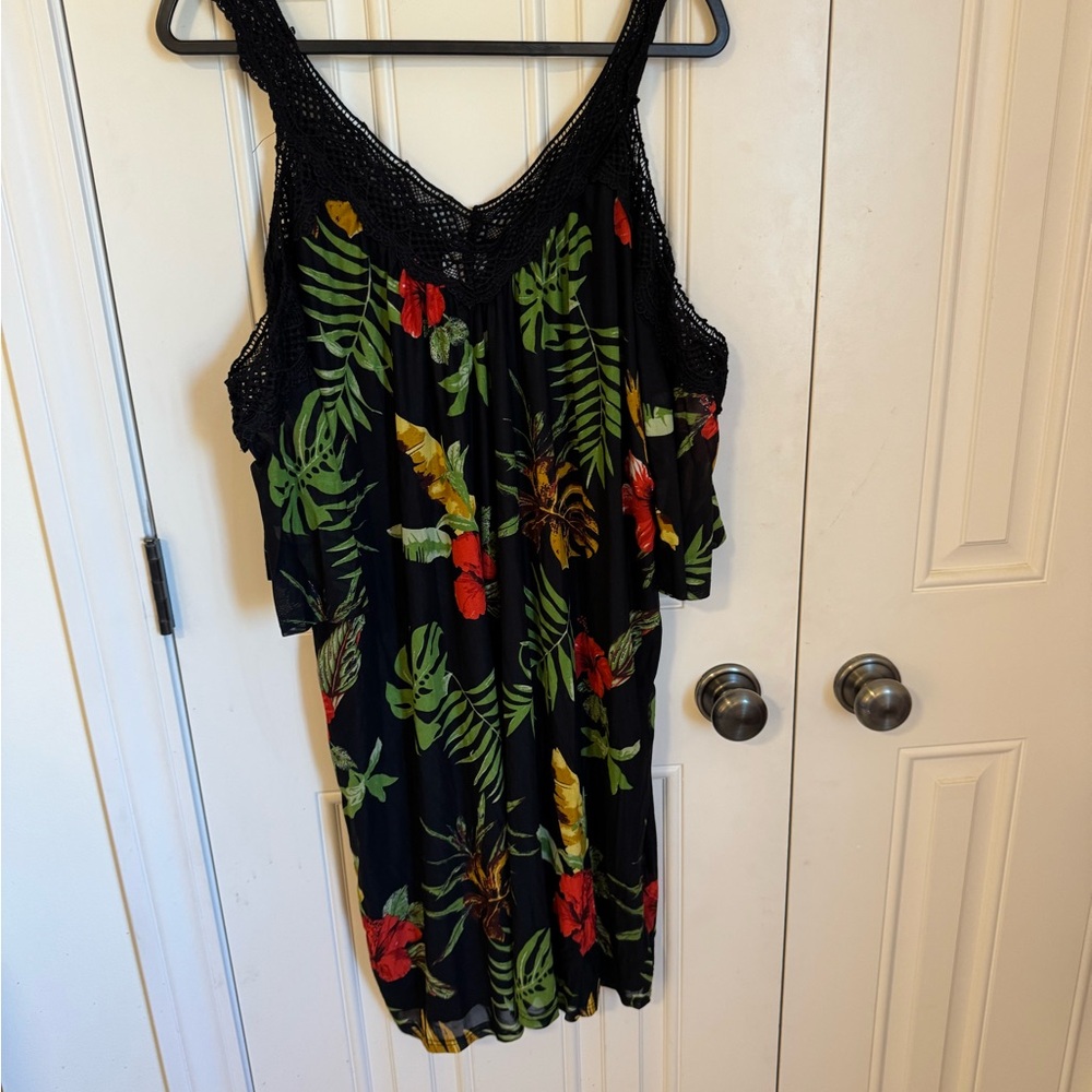 Siren Lily Black Jungle Cold Shoulder Dress 2X